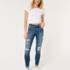 High-Rise Ripped Medium Wash Super Skinny Jeans