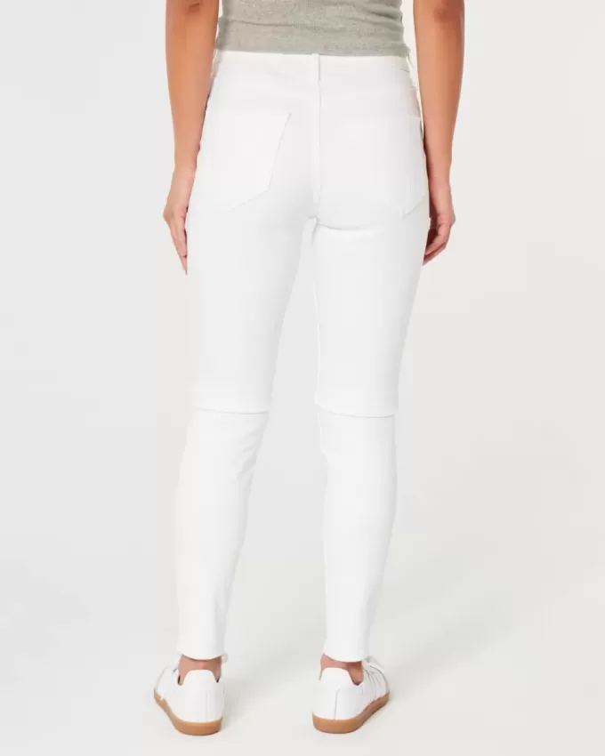 High-Rise White Super Skinny Jeans