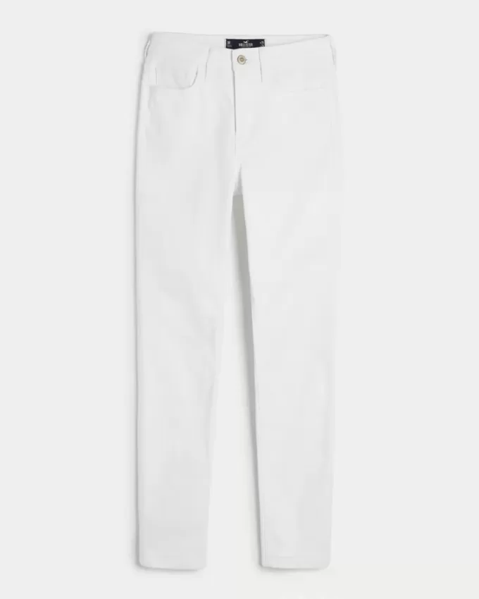 High-Rise White Super Skinny Jeans