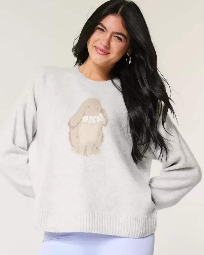 Hollister Comfy Cloud Bunny Graphic Crew Sweater
