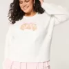 Hollister Comfy Cloud Croissant Graphic Crew Sweater
