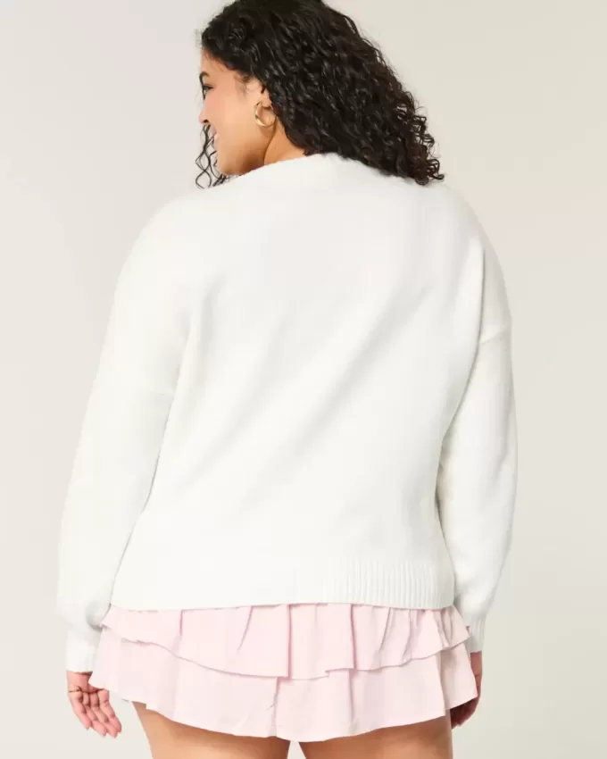 Hollister Comfy Cloud Croissant Graphic Crew Sweater