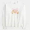 Hollister Comfy Cloud Croissant Graphic Crew Sweater