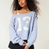 Hollister Comfy Cloud Easy Off-the-Shoulder Number Graphic Sweater