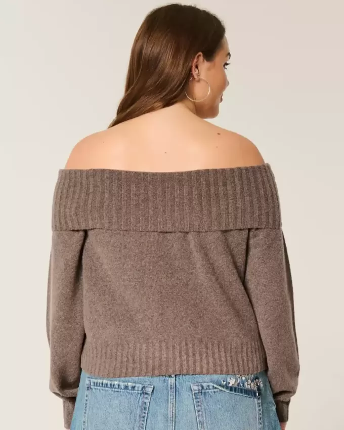 Hollister Comfy Cloud Foldover Off-the-Shoulder Sweater