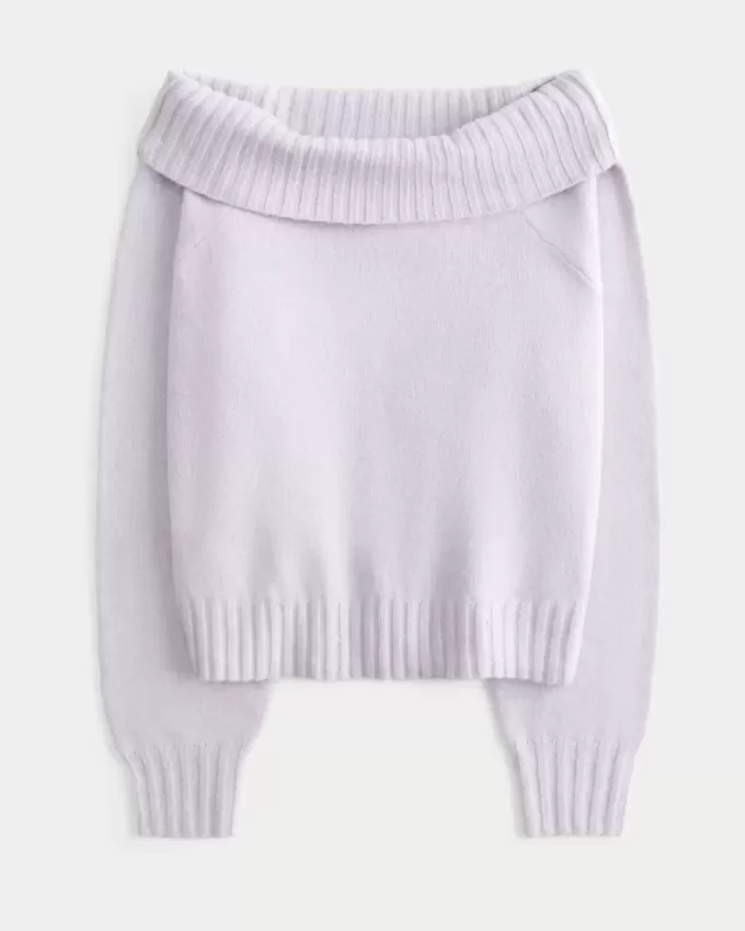 Hollister Comfy Cloud Foldover Off-the-Shoulder Sweater