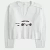 Hollister Comfy Cloud Graphic Notch-Neck Sweater