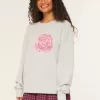 Hollister Comfy Cloud Rose Graphic Sweater