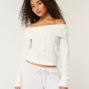 Hollister Comfy Cloud Stitchy Off-the-Shoulder Sweater