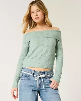 Hollister Comfy Cloud Stitchy Off-the-Shoulder Sweater