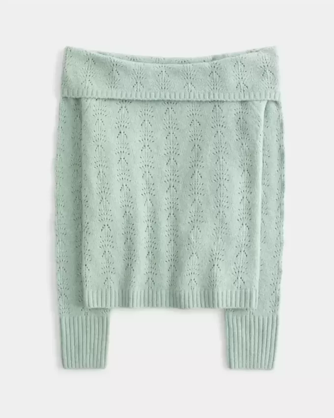 Hollister Comfy Cloud Stitchy Off-the-Shoulder Sweater