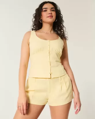 Hollister Livvy Low-Rise Linen-Blend Shorts