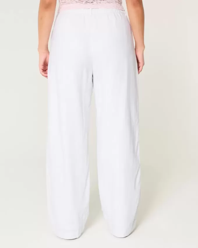 Hollister Livvy Ultra High-Rise Linen-Blend Wide-Leg Pants