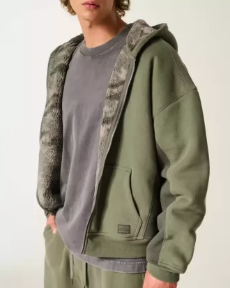 Hollister x Crocs Sherpa-Lined Zip-Up Hoodie