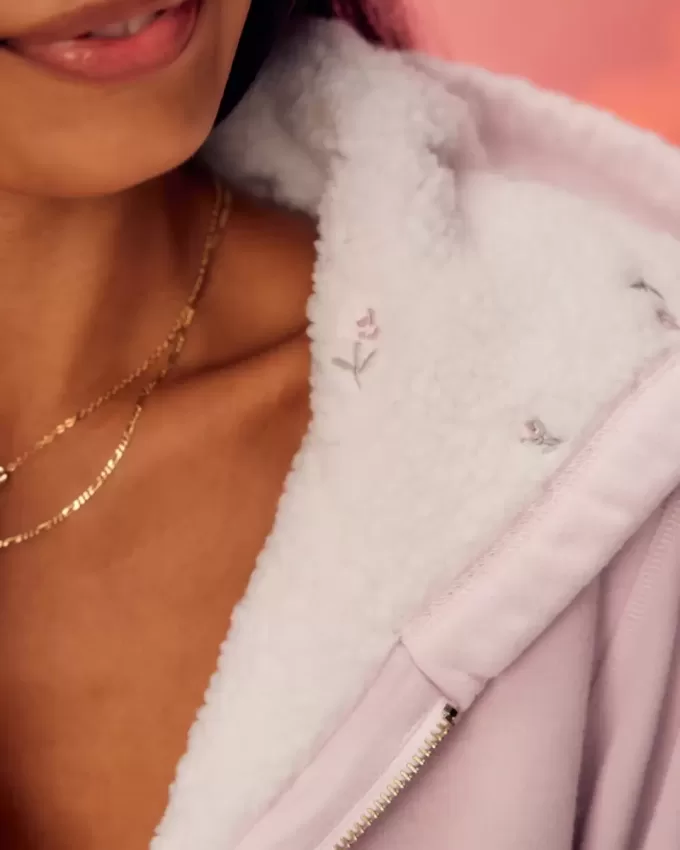 Hollister x Crocs Sherpa-Lined Zip-Up Hoodie