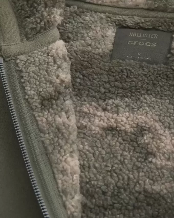 Hollister x Crocs Sherpa-Lined Zip-Up Hoodie