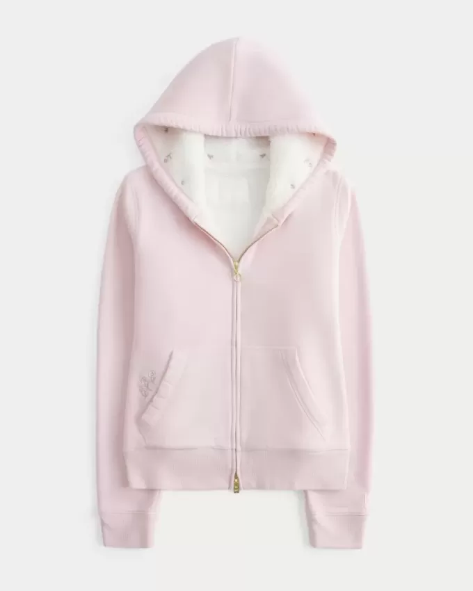 Hollister x Crocs Sherpa-Lined Zip-Up Hoodie