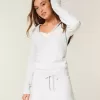 Hooded Long-Sleeve Fleece Dress