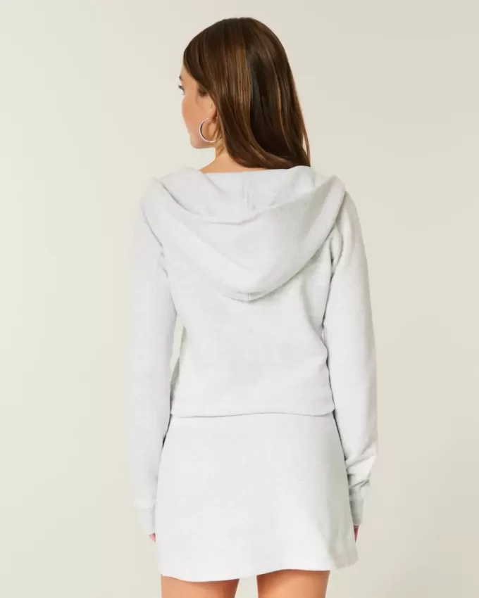 Hooded Long-Sleeve Fleece Dress