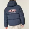 Hooded Motorsports Graphic Puffer Jacket