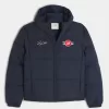 Hooded Motorsports Graphic Puffer Jacket