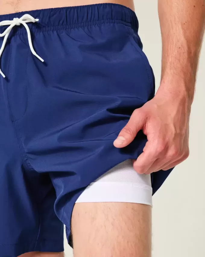 Huntington Beach Graphic Mid-Thigh Volley Swim Trunks