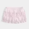 Lace-Chiffon Tiered Mini Skort