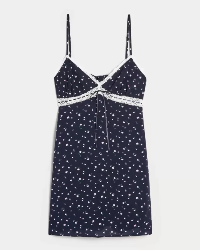 Lace Detail Slip Mini Dress