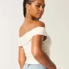 Lace Foldover Off-the-Shoulder Top
