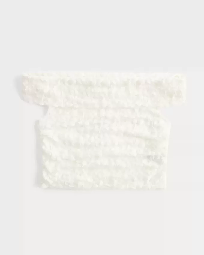 Lace Foldover Off-the-Shoulder Top