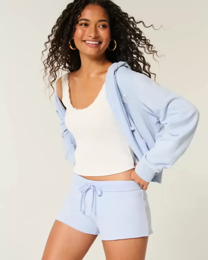 Lace Graphic Mini Fleece Shorts