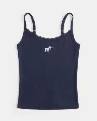 Lace Trim Dog Graphic Tank