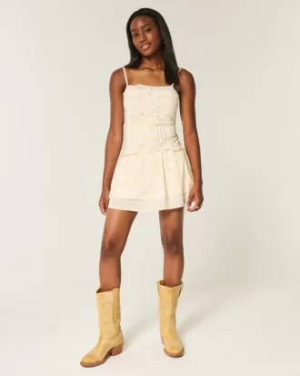 Lace Trim Mini Dress