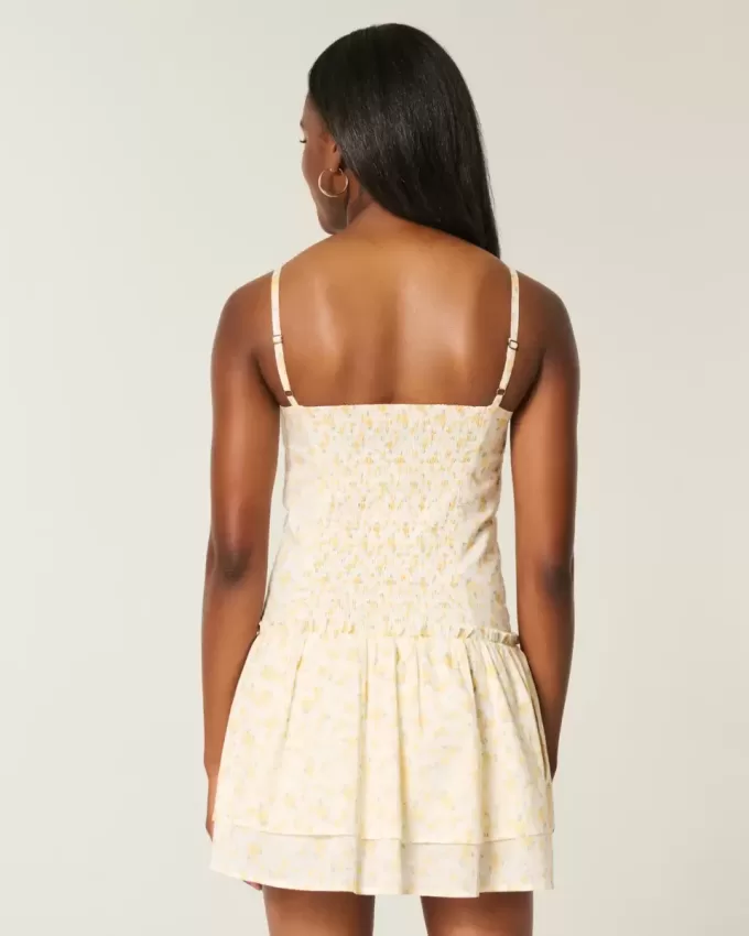 Lace Trim Mini Dress
