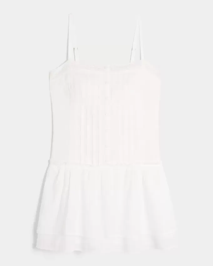 Lace Trim Mini Dress