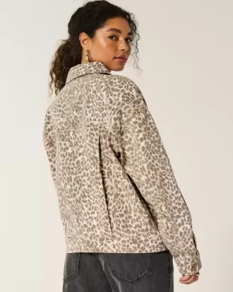 Leopard Print Denim Jacket
