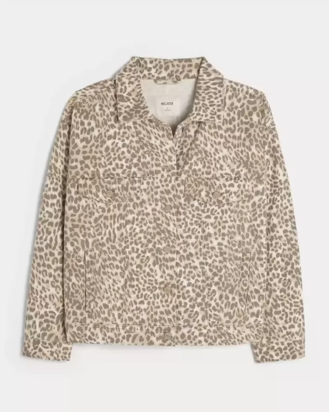 Leopard Print Denim Jacket