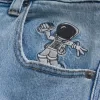 Light Wash Astronaut Graphic Super Baggy Jeans