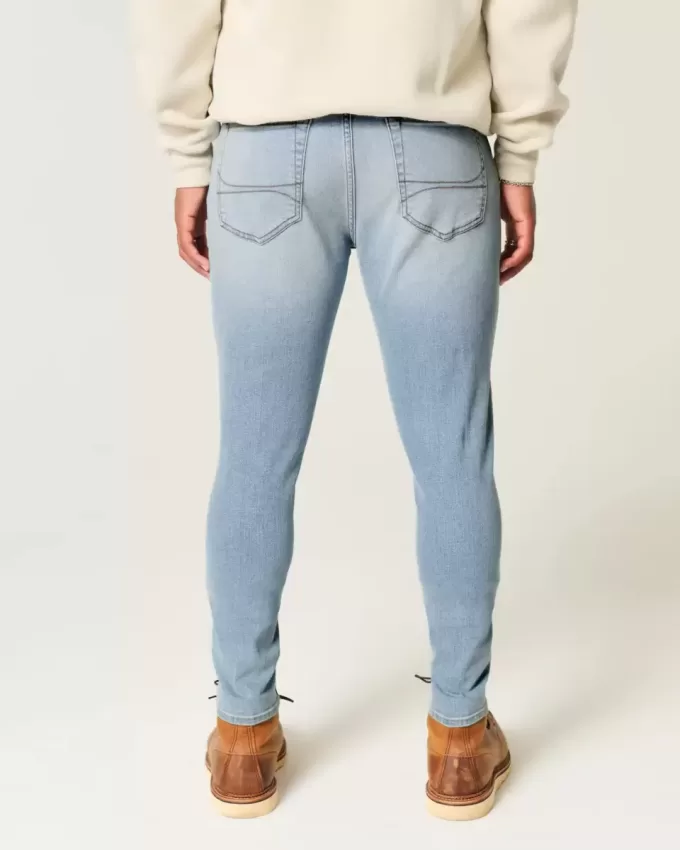 Light Wash Athletic Skinny Jeans