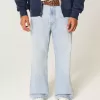 Light Wash Baggy Bootcut Jeans