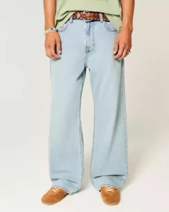Light Wash Baggy Bootcut Jeans