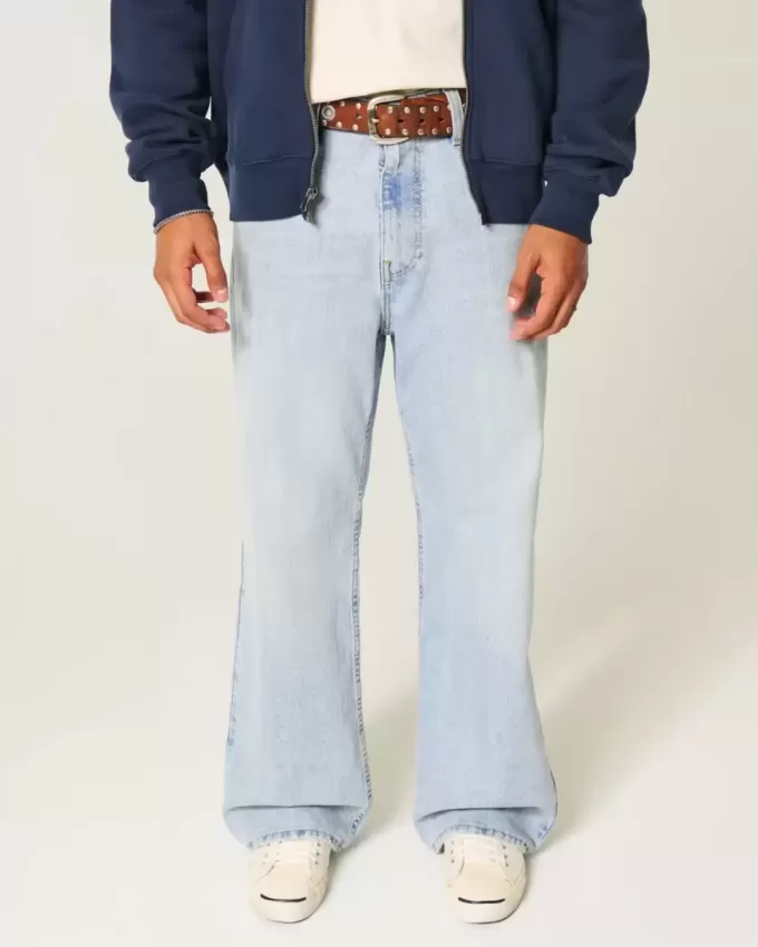 Light Wash Baggy Bootcut Jeans