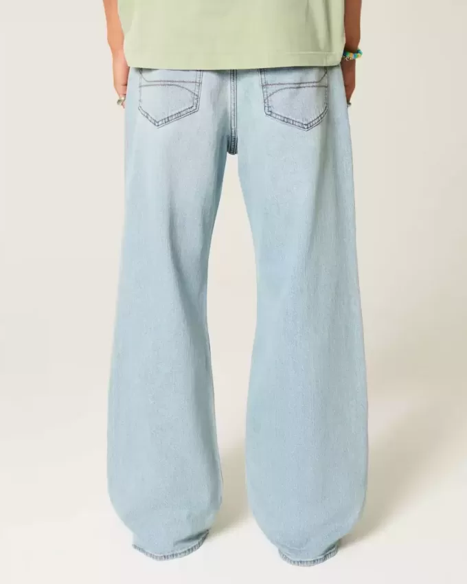 Light Wash Baggy Bootcut Jeans