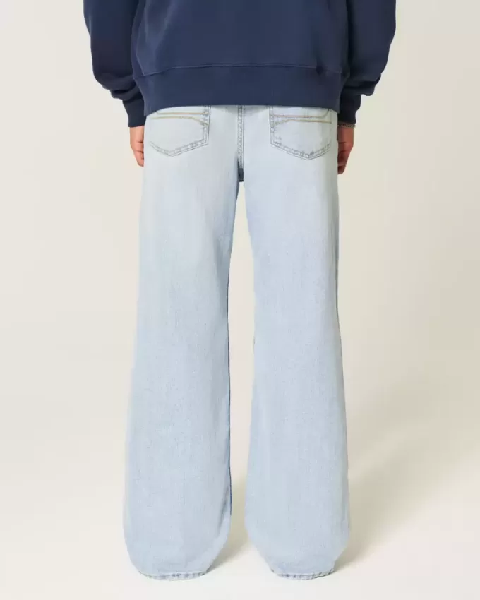 Light Wash Baggy Bootcut Jeans