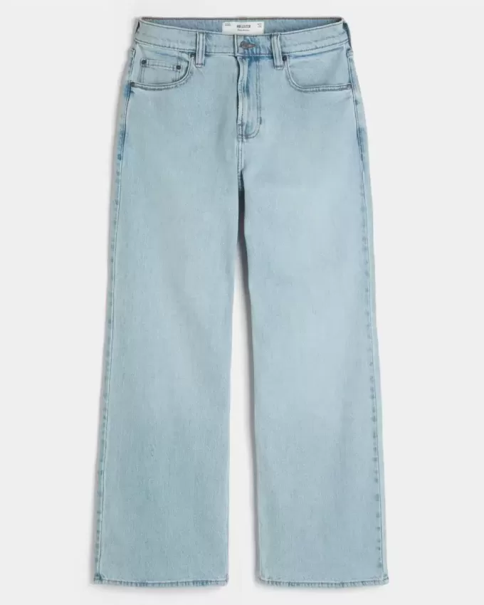 Light Wash Baggy Bootcut Jeans