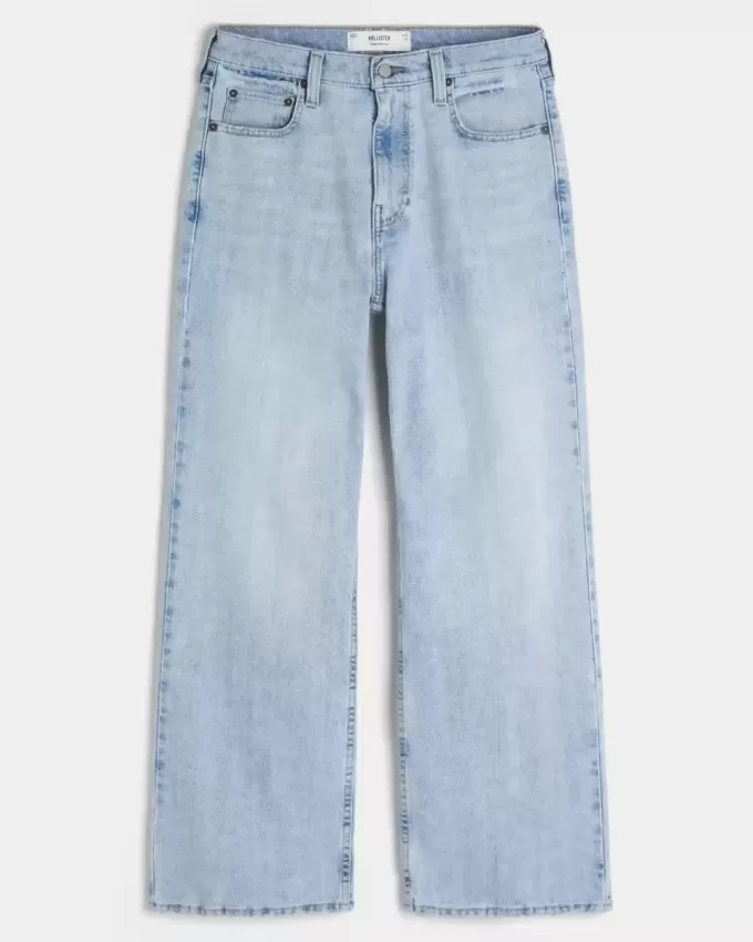 Light Wash Baggy Bootcut Jeans