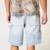 Light Wash Baggy Denim Painter Shorts