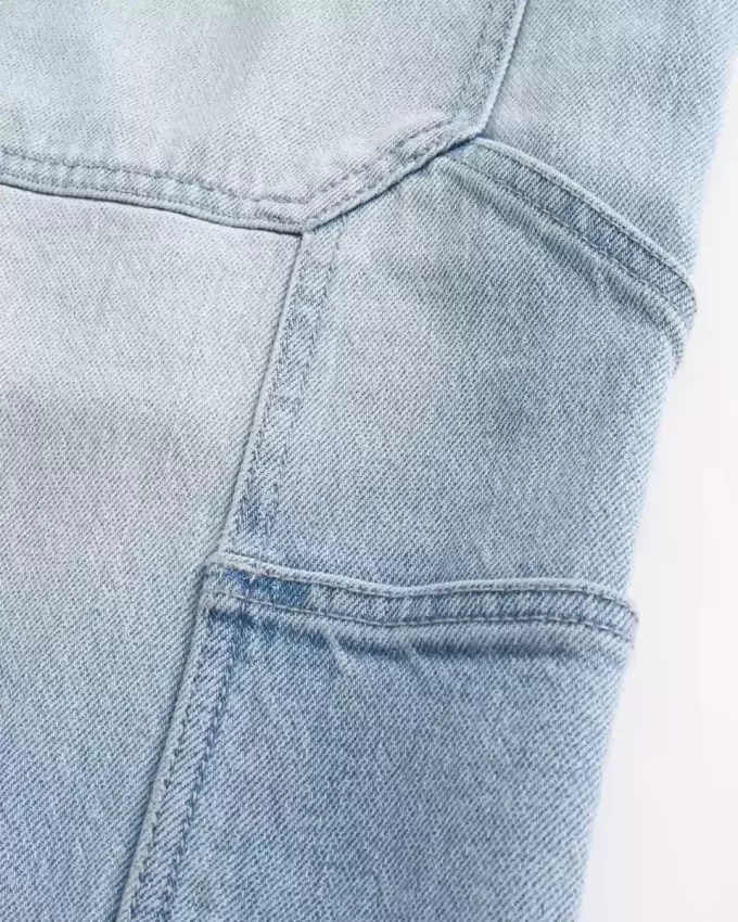 Light Wash Baggy Denim Painter Shorts