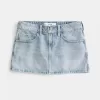 Light Wash Denim Mini Skort