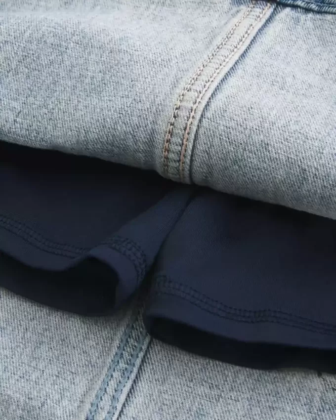 Light Wash Denim Mini Skort